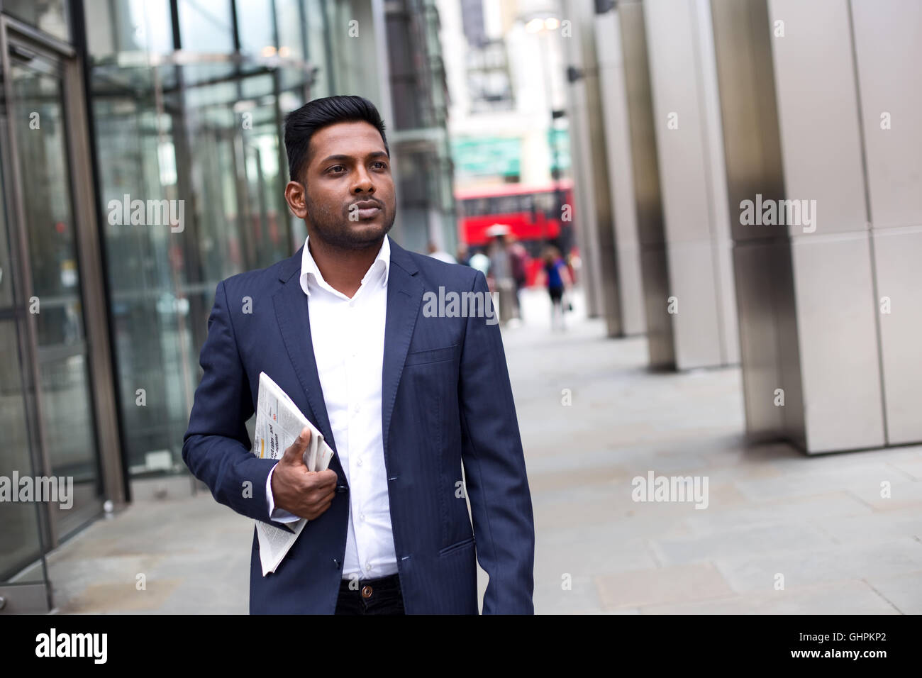 Business-Mann zur Arbeit zu gehen Stockfoto