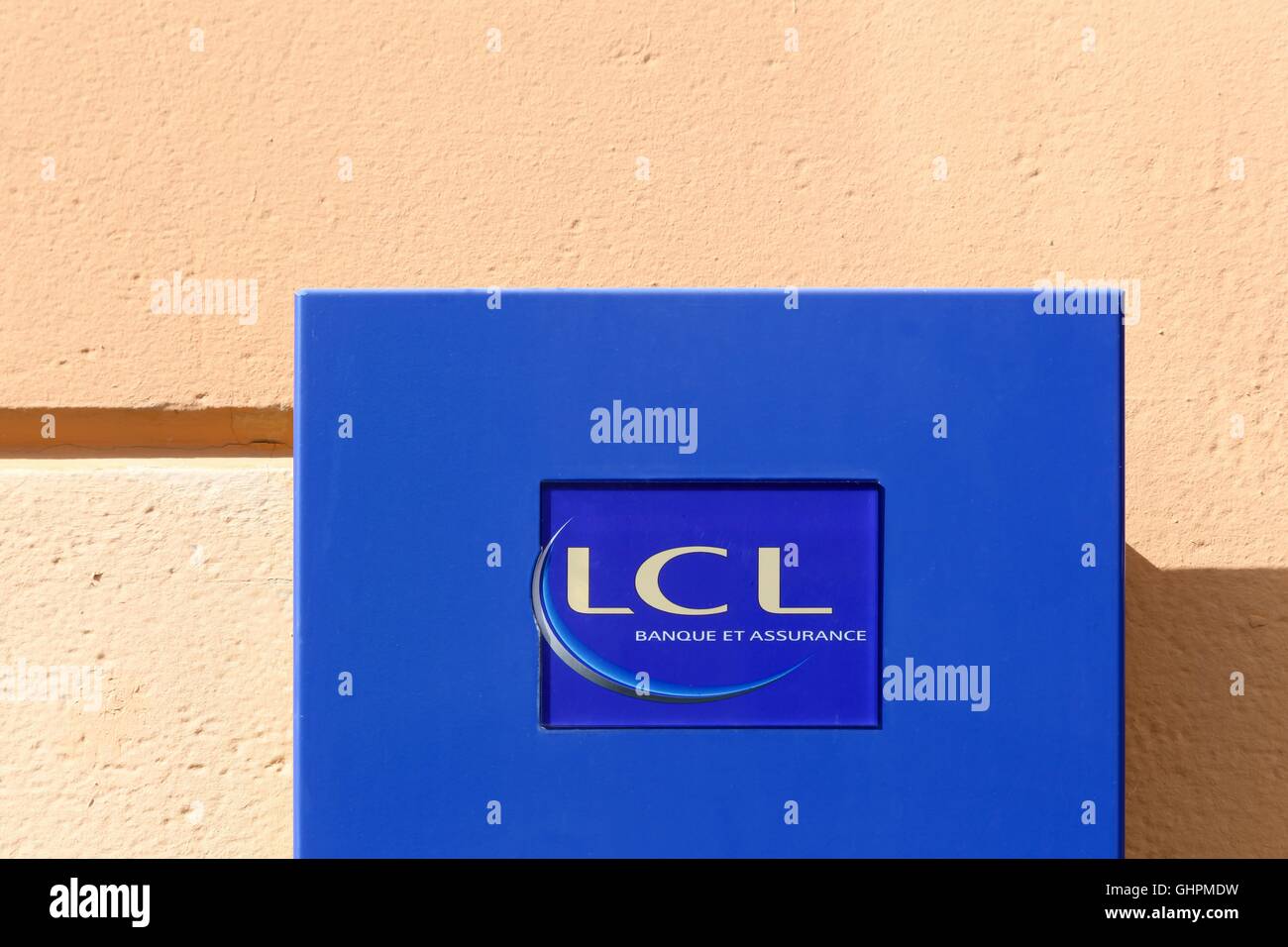 Credit Lyonnais Logo an der Wand Stockfoto