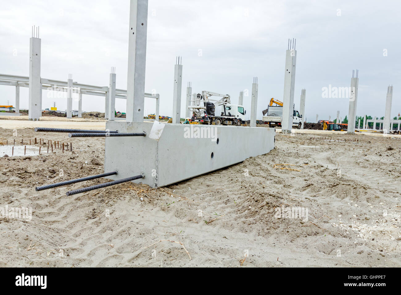 Steel Reinforcement And Concrete Stockfotos & Steel Reinforcement And