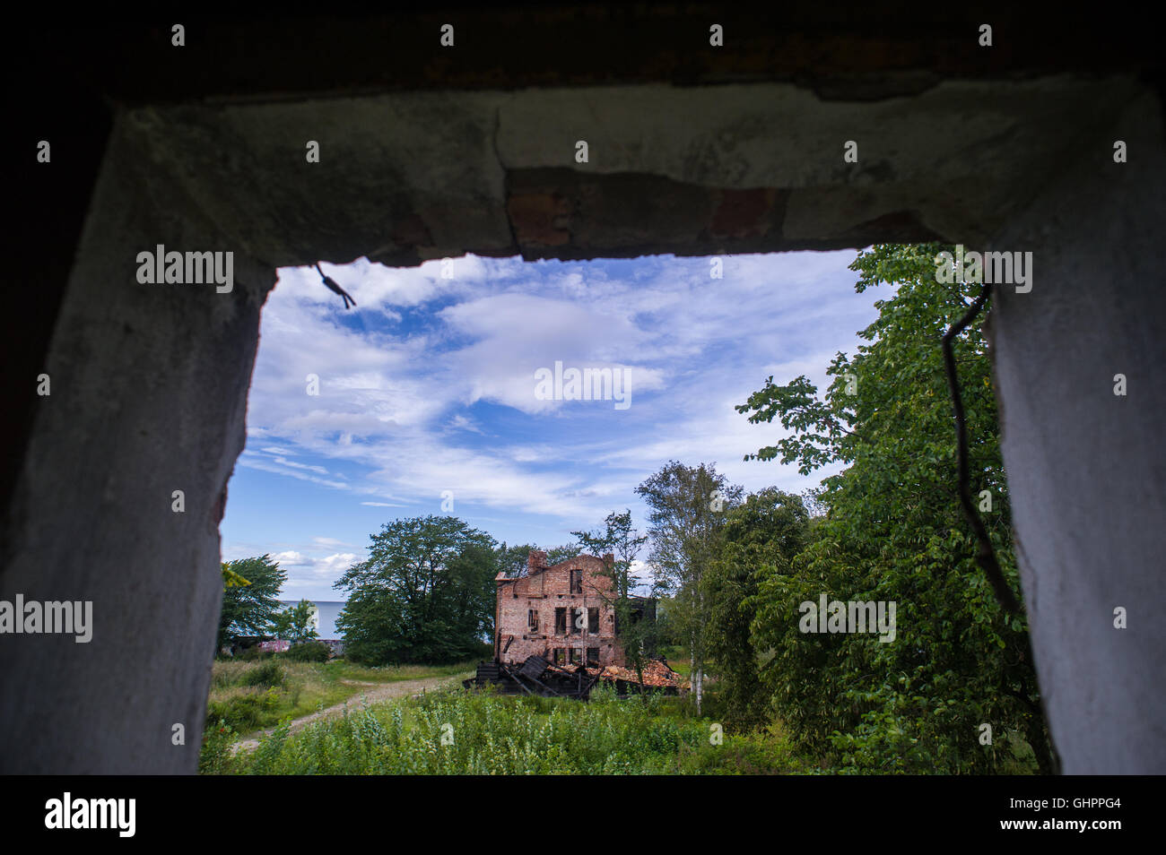 Alte verlassene sowjetische Arbeit Nachbarschaft Kopli in Tallinn, Estland veranstaltet die EU-Präsidentschaft im ersten Halbjahr 2016 Stockfoto