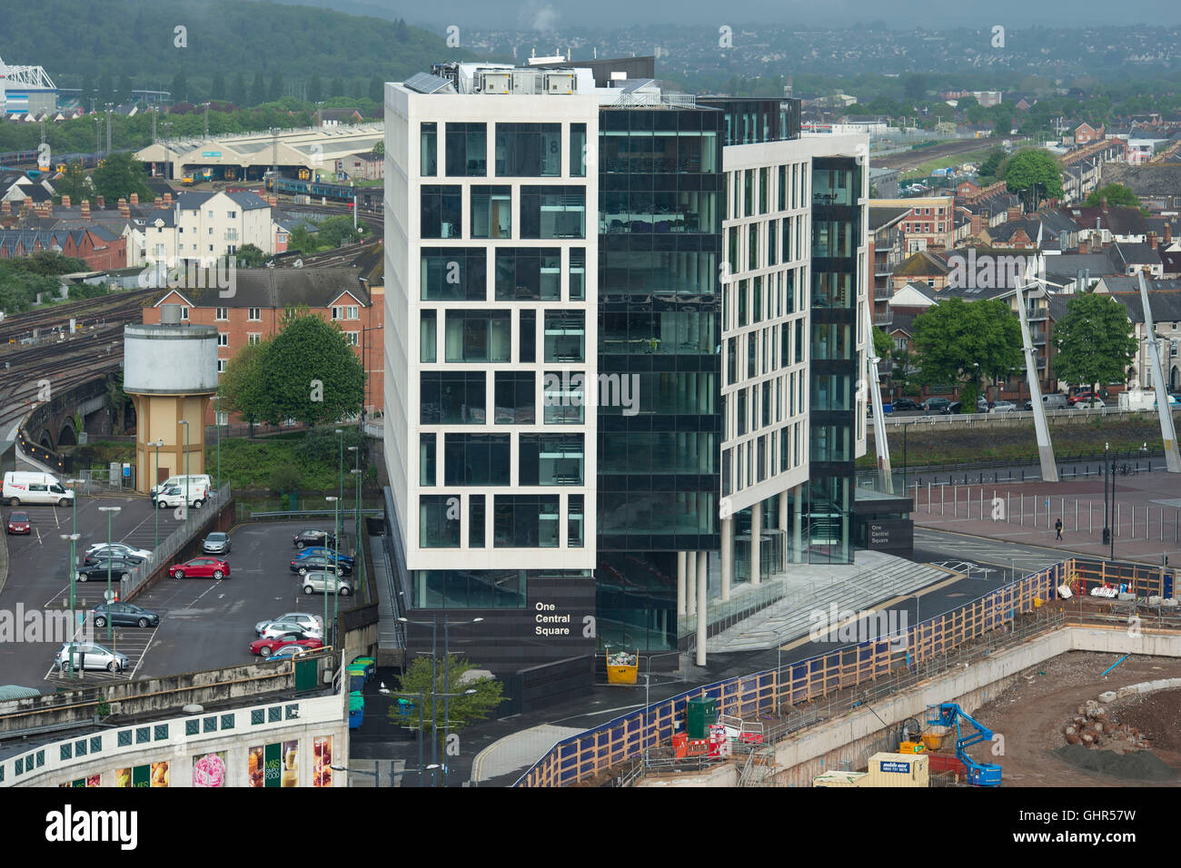 Ein Zentralplatz Bürogebäude in Cardiff, Südwales. Stockfoto