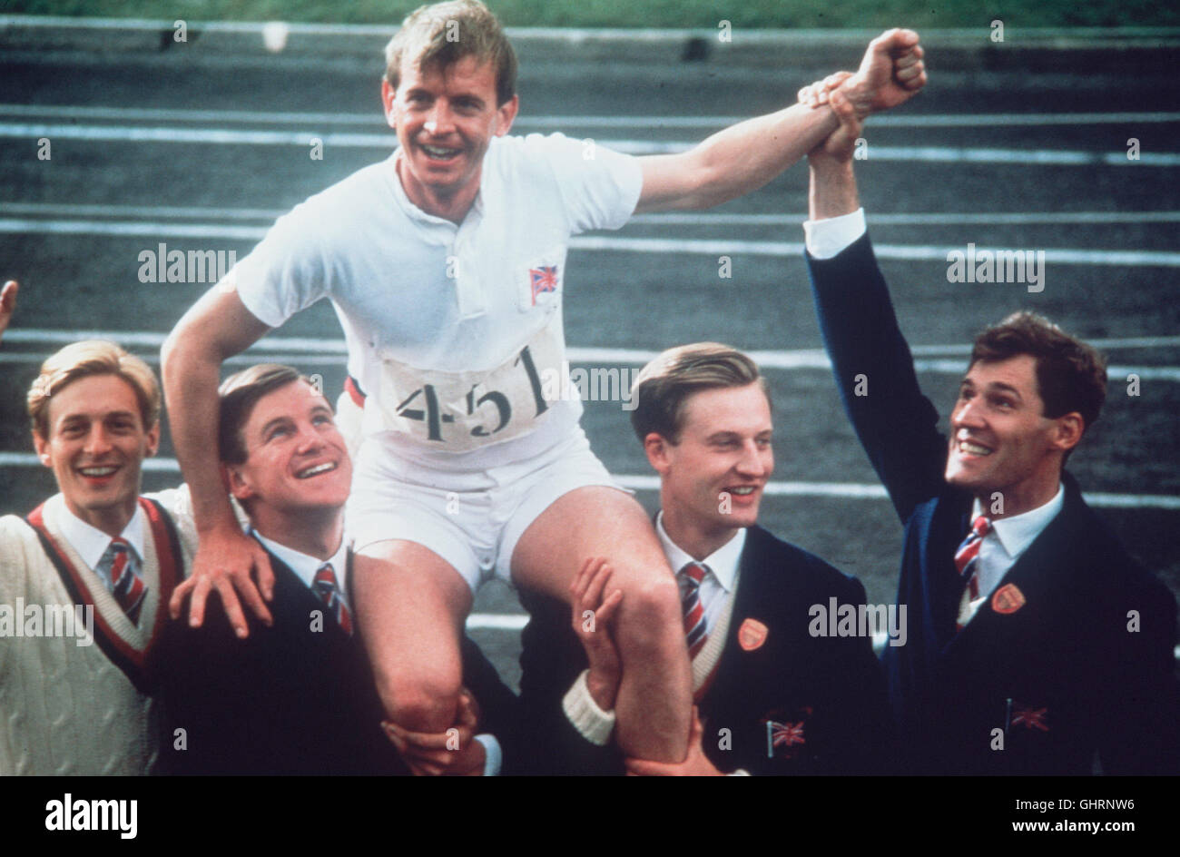 STERBEN, STUNDE DES SIEGERS NIGEL HAVERS (Andrew Lindsey), NICK FARRELL (Aubrey Montague), DIAN CHARLESON (Eric Liddell), DANIEL GEROLL (Henry Srallard), BEN CROSS (Harold Abrahams) Regie: HUGH HUDSON aka. Chariots des Feuers Stockfoto