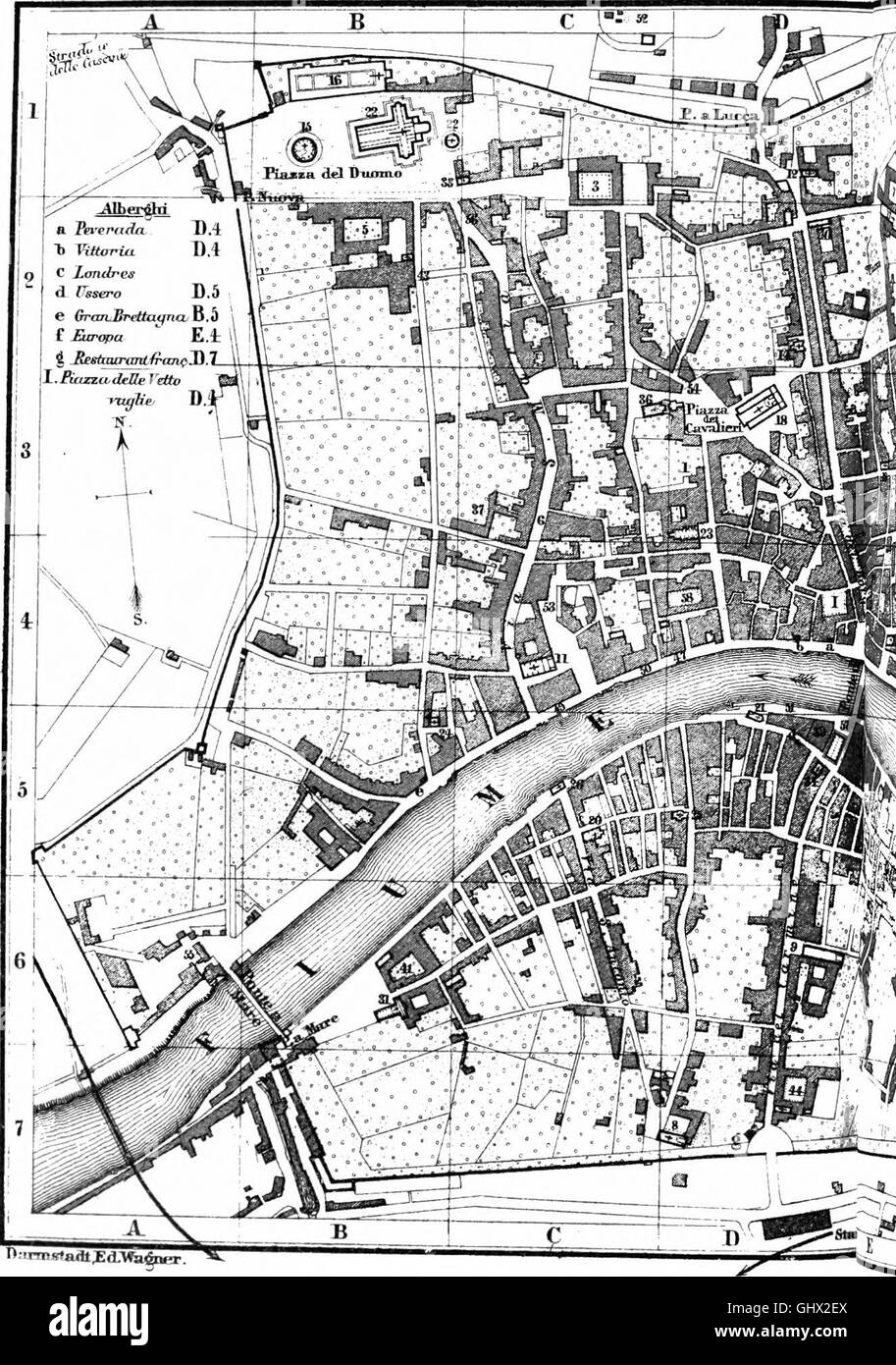 „Italy: Handbook for Travellers, First Part (Northern Italy)“ (1872) ist ein Reiseführer mit detaillierten Informationen über die Städte, Landschaften, kulturellen Stätten und Sehenswürdigkeiten Norditaliens. Es soll Reisenden bei der Navigation in der Region helfen. Stockfoto