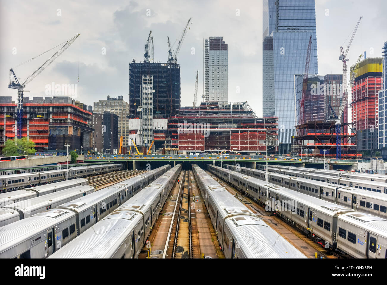 Bau in der Entwicklung von Hudson Yards in Midtown West, Manhattan, New York. Stockfoto