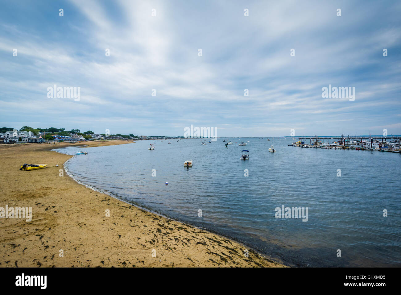 Blick auf Strand in Provincetown, Cape Cod, Massachusetts. Stockfoto