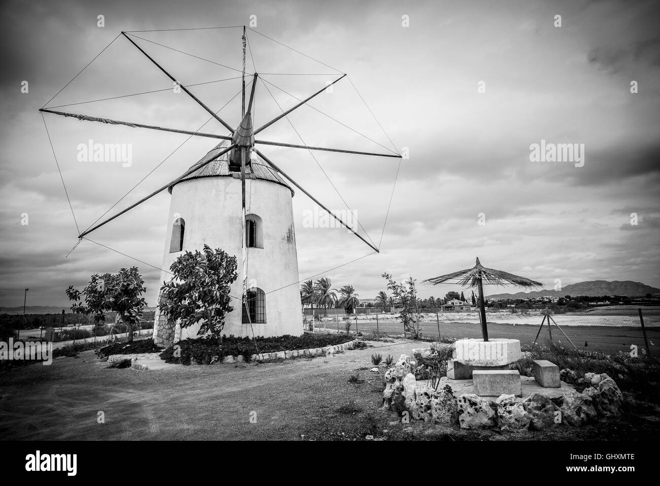 Alte spanische Mühle Stockfoto