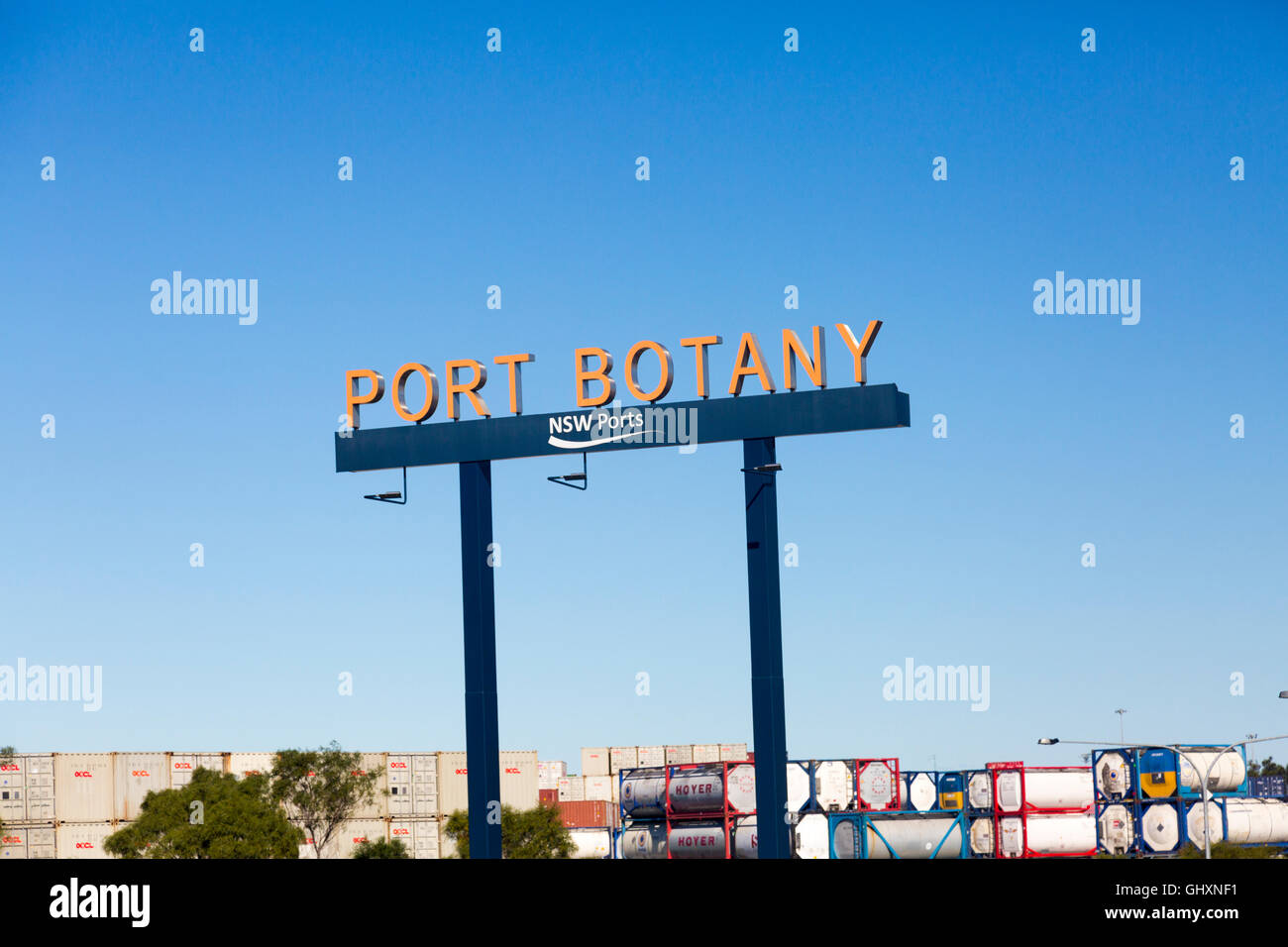 Port Botany, südlich von Sydney City Centre, Einreise für waren in Australien Stockfoto