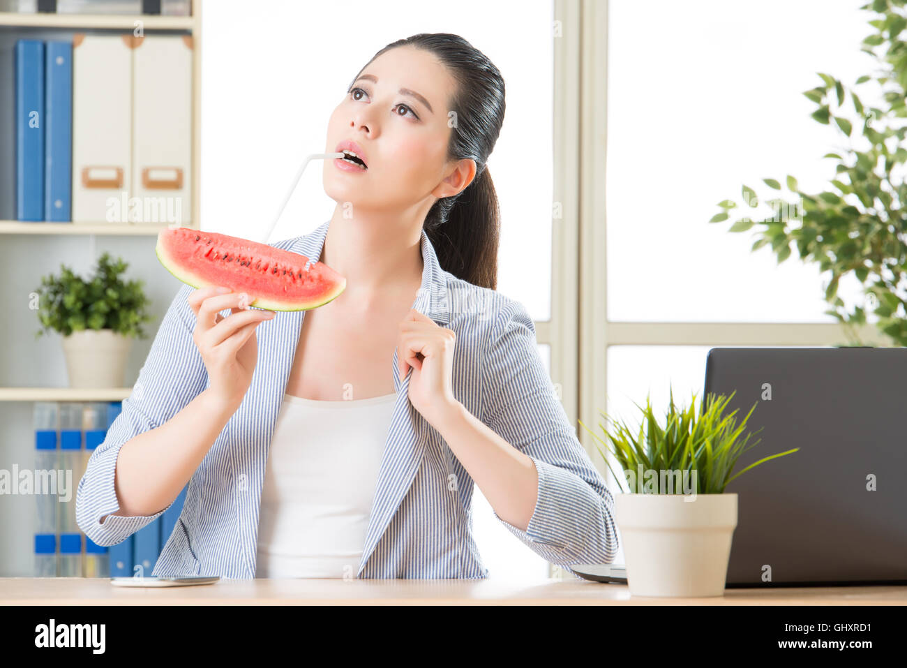 Süd-Ost-Asien ist wirklich heiß jeder Essen süße Wassermelone für heiße Sommertage Stockfoto