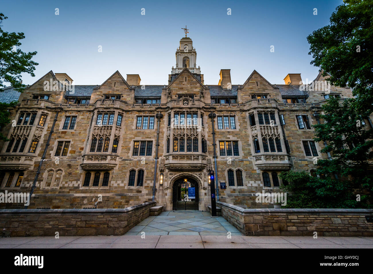 Das Davenport College-Gebäude an der Yale University in New Haven, Connecticut. Stockfoto