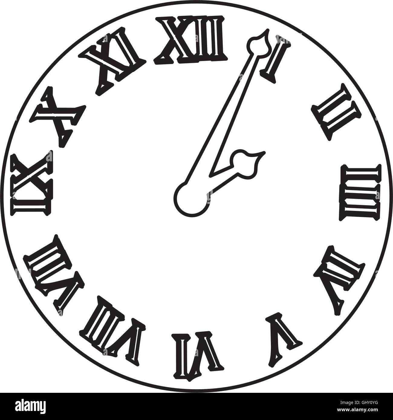Uhr römische Zahlen Stock-Vektorgrafik - Alamy