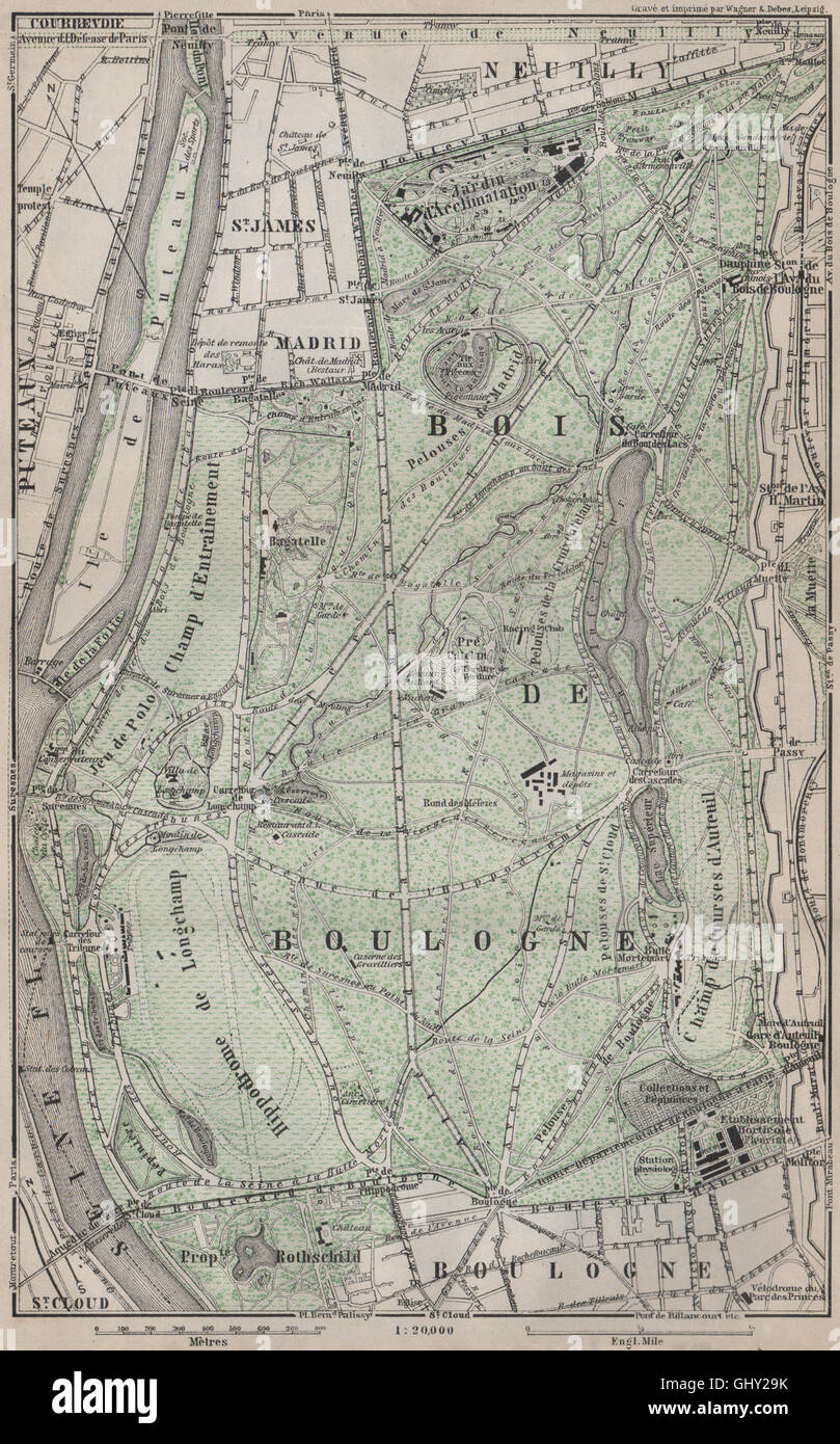 BOIS DE BOULOGNE Plan Paris Neuilly Longchamp Jardin D Acclimatation bois-de-boulogne-plan-paris-neuilly-longchamp-jardin-d-acclimatation