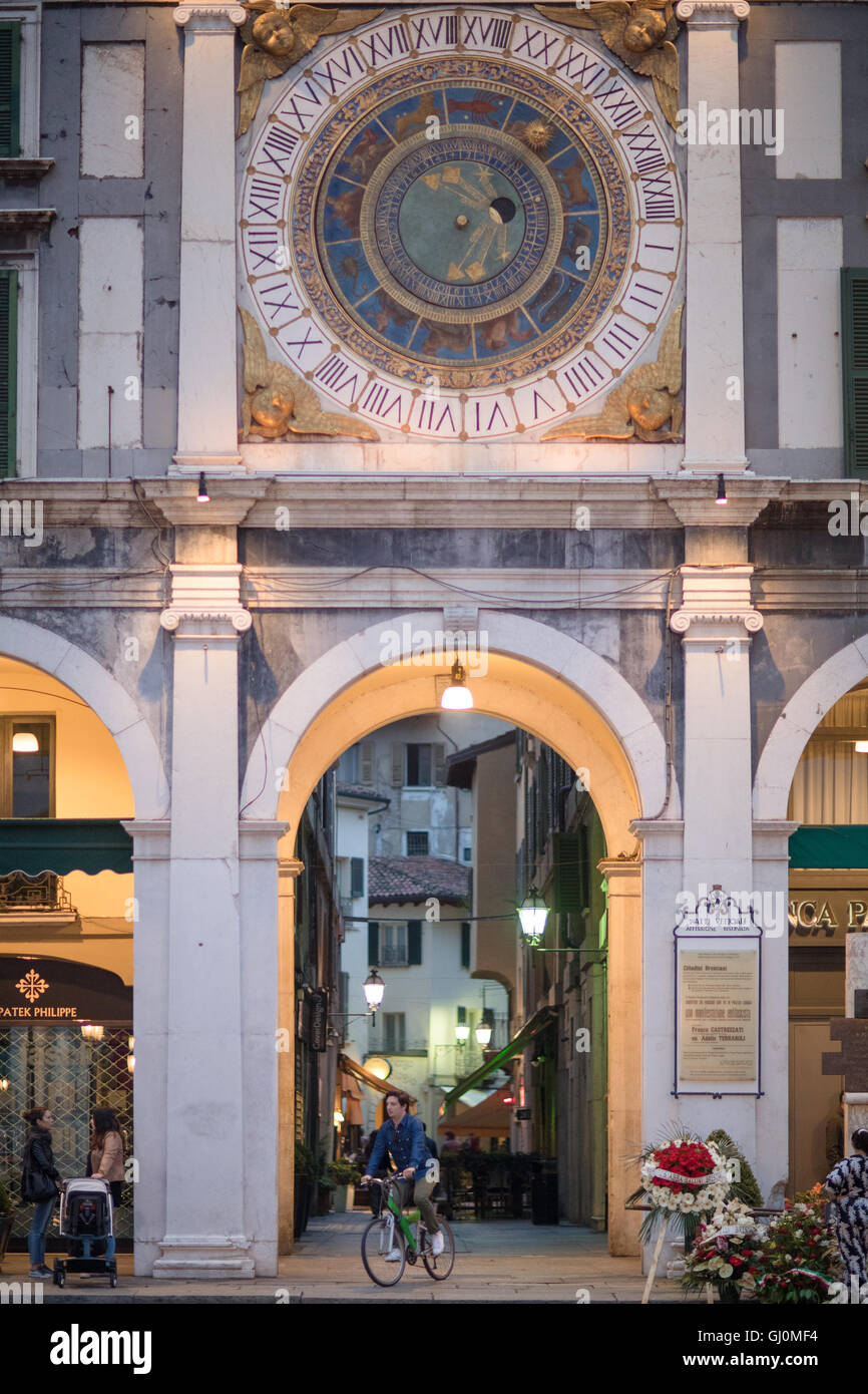 Über Cesare Beccaria & Piazza della Loggia, Brescia, Lombardei, Italien Stockfoto