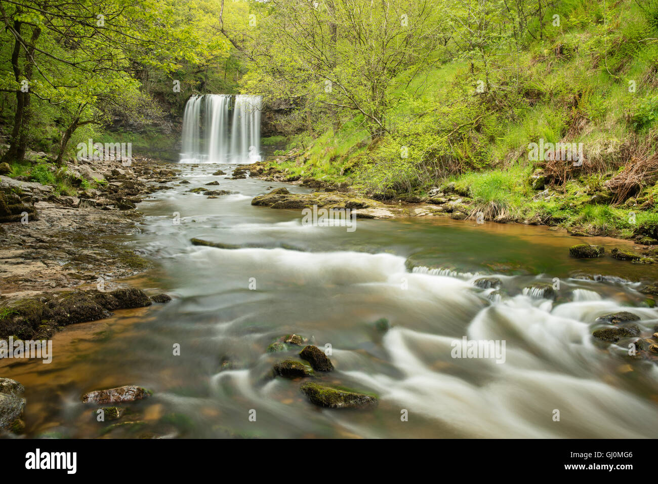 Sgwd-yr-Eira, Schnee-Wasserfall, Brecon beacons National Park, Wales, UK Stockfoto