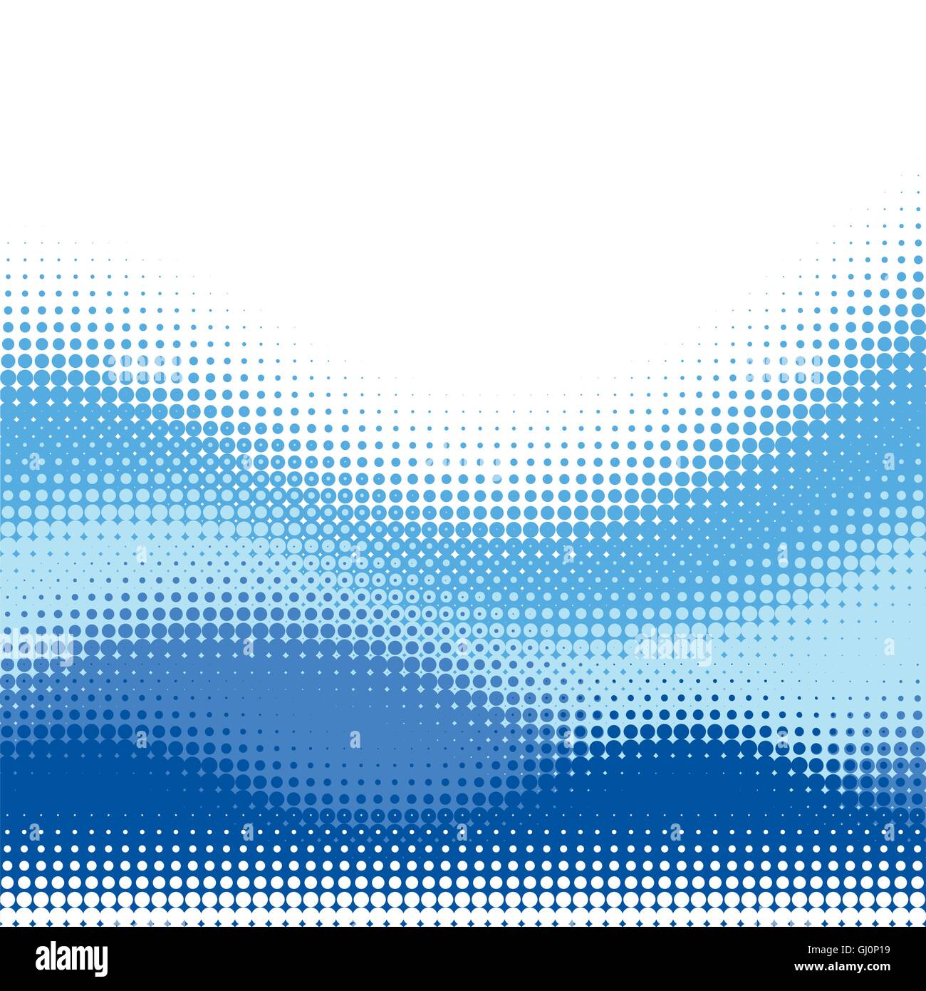 Mehrere blaue Halbton Welle Vektor Hintergrund, mit oberen weißen Textfreiraum Stock Vektor