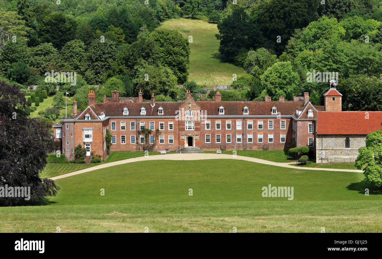 Stonor House in den Chiltern Hills betrachtet von der Chiltern Weg öffentlichen Fußweg Stockfoto