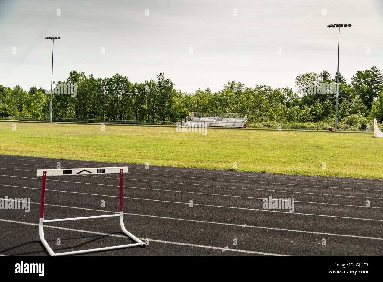 Blick auf ein Sportstadion Stockfoto