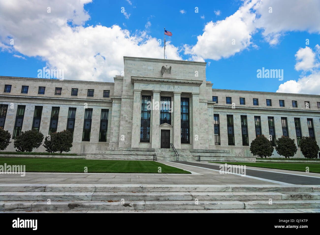 Eccles Building befindet sich in Washington D.C., USA. Es ist der Sitz des Board of Governors des Federal Reserve System. Zuvor hieß es die Federal Reserve Building. Stockfoto