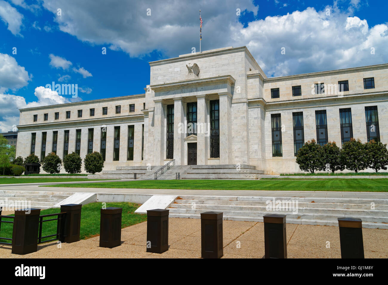 Marriner S. Eccles Federal Reserve Board Building befindet sich in Washington D.C., USA. Es ist nach Marriner S. Eccles benannt, der Vorsitzende der Federal Reserve im Jahre 1982 war. Stockfoto