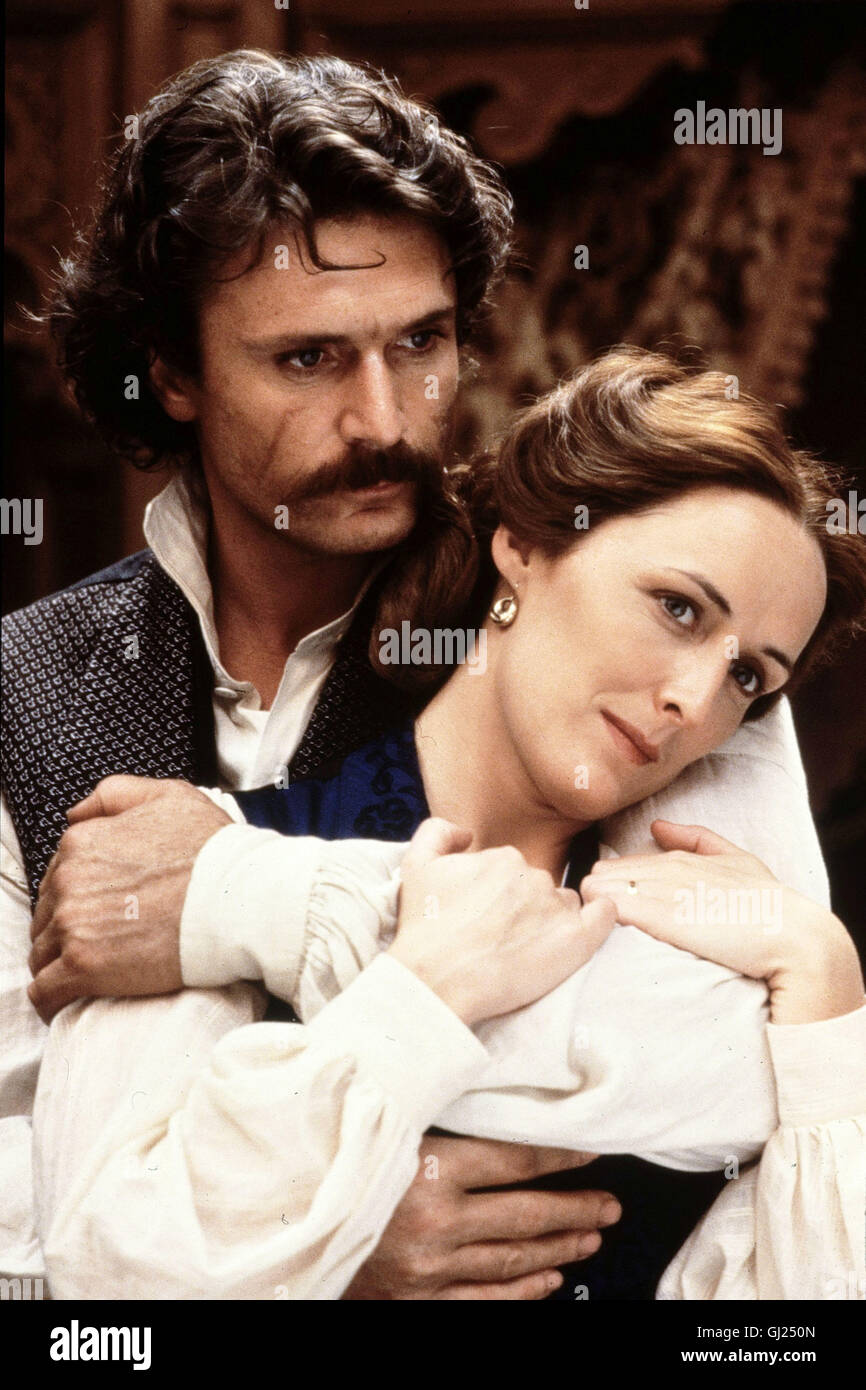 LAND DER JUGENDBUCHKLASSIKERS SONNE Berge der Mond Im Jahre 1854 Brechen Matrize Forscher Sir Richard Burton Und John Hanning Speke Auf, sterben äh Quelle des Nils Zu Erforschen... Bild: Richard Burton (PATRICK BERGIN) Und Isabell Arundell (FIONA SHAW) Kommen Sich Bei der Expedition Orderverhalten. Regie: Bob Rafelson aka. Berge des Mondes Stockfoto