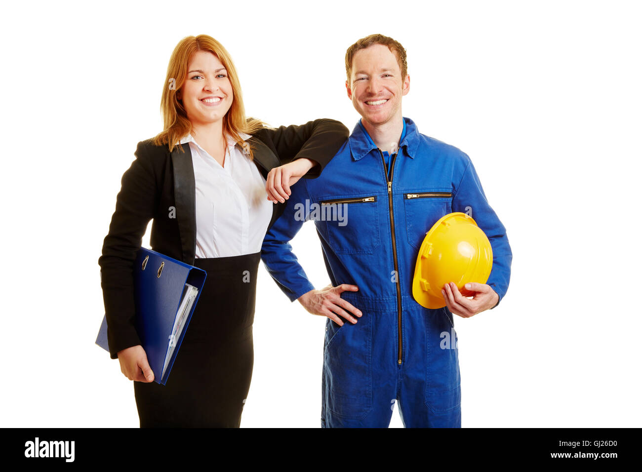 Beruf in Bau oder als Team in einem Stockfoto