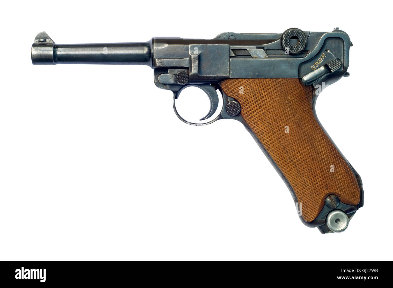 Eine deutsche (Pistole Parabellum 1908) Luger P08 Pistole. Stockfoto