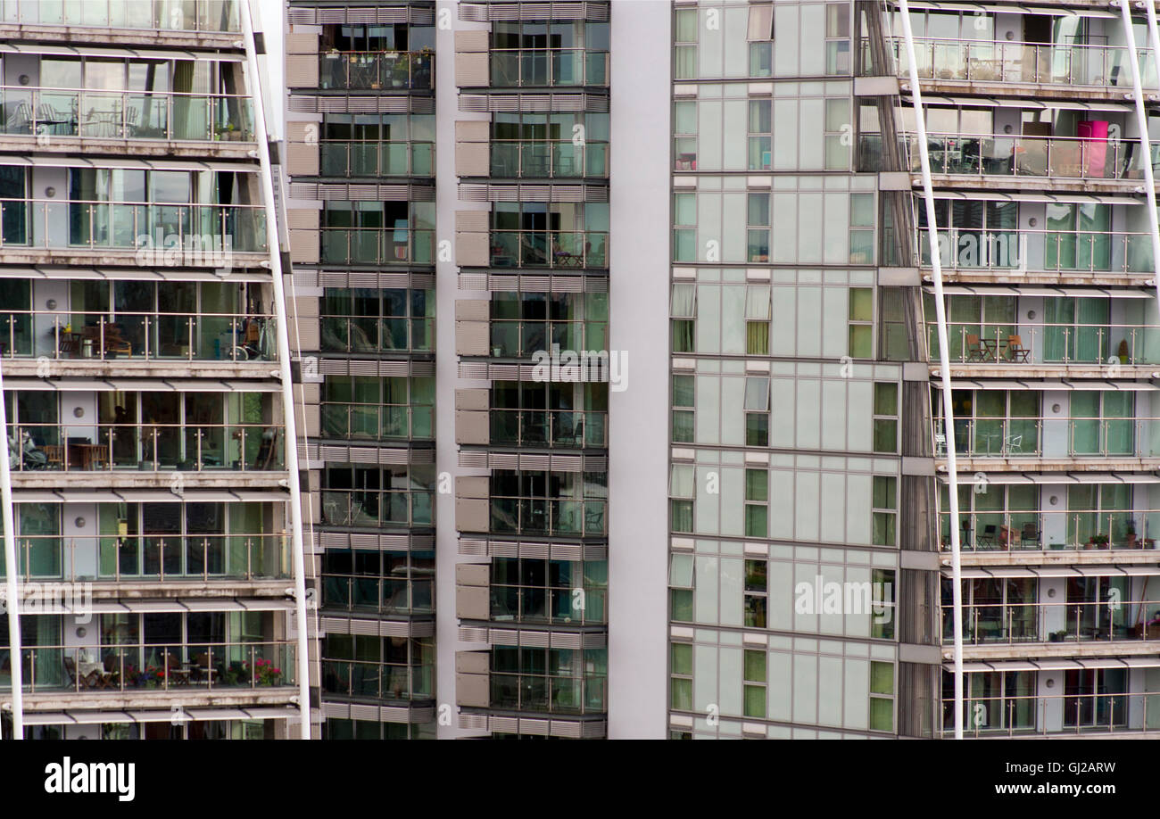 Die NV Gebäude moderne Wohnungen Salford Quays Stockfoto