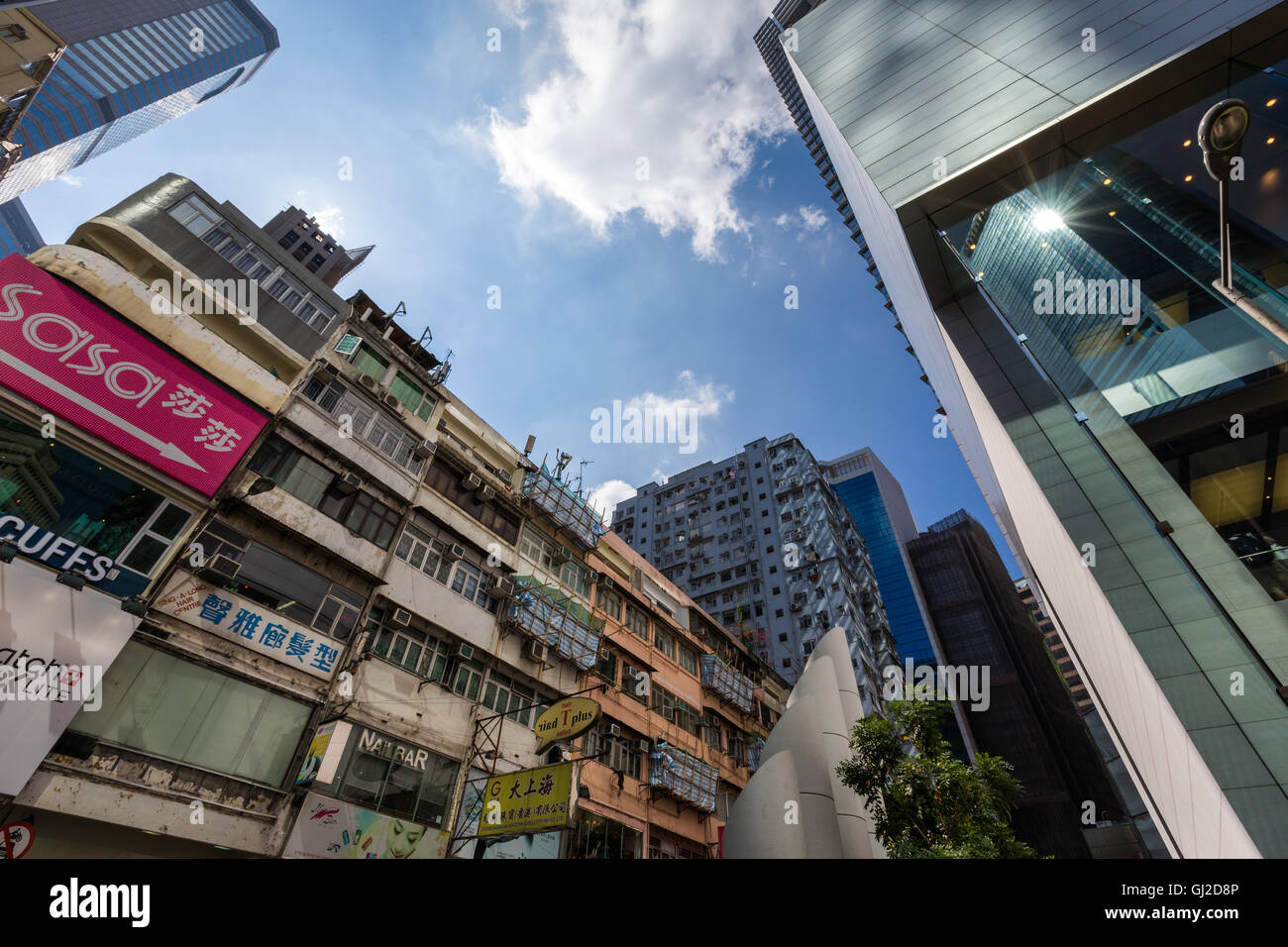 Altbau in Causeway Bay tagsüber, Hong Kong Stockfoto