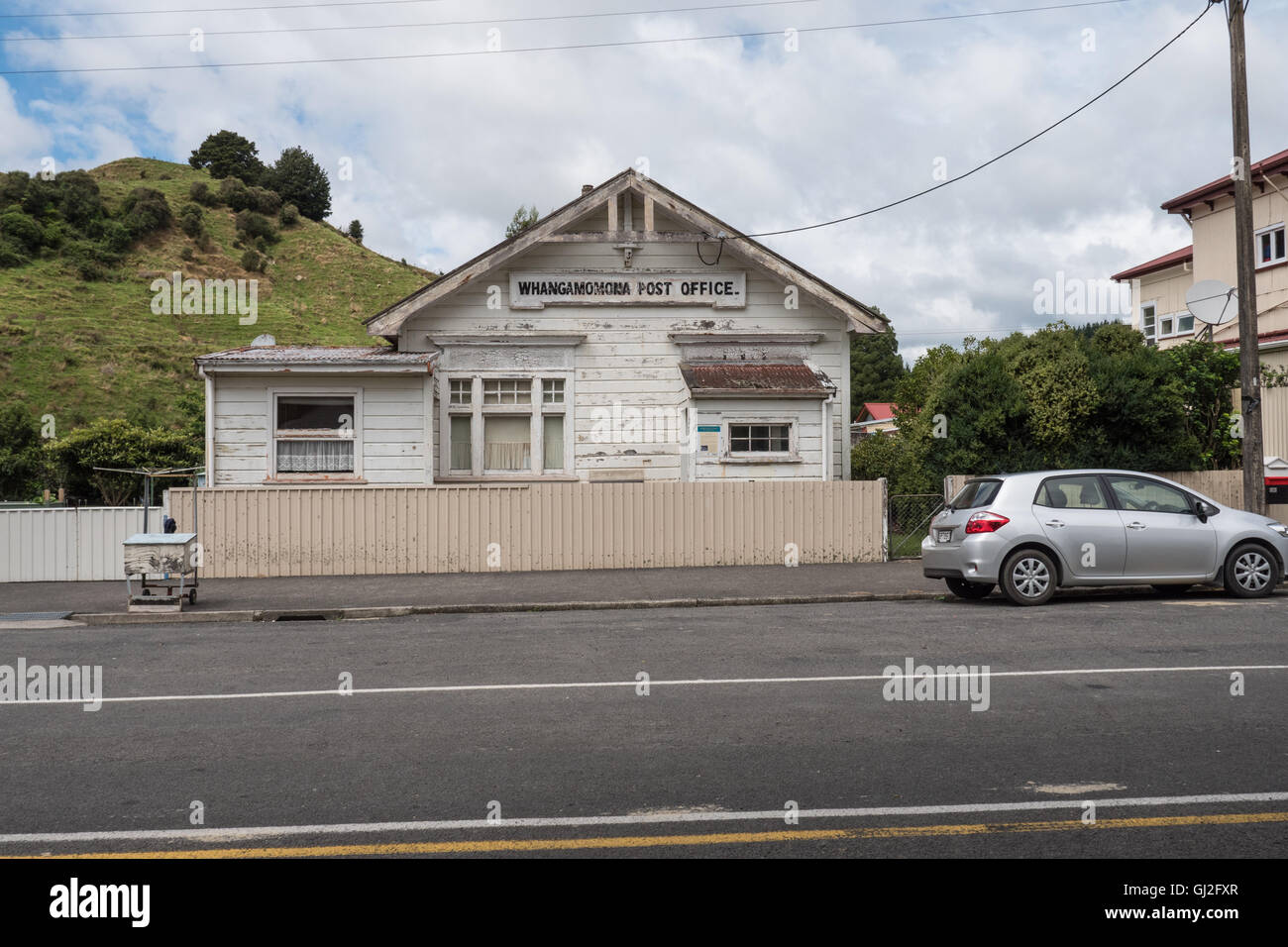 Whangamomona Postamt, Taranaki, Nordinsel, Neuseeland. Stockfoto