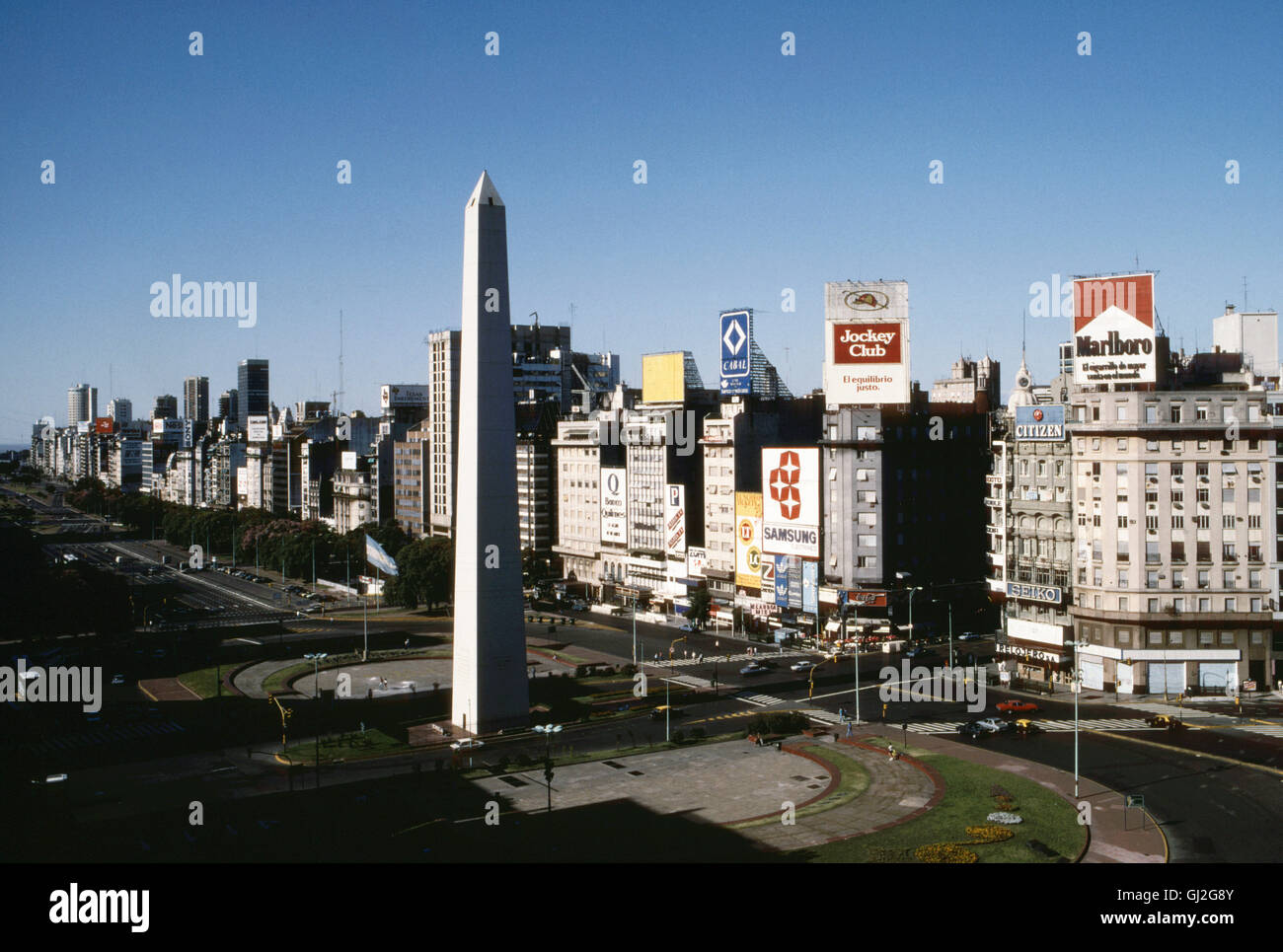 Obelisk, Avenida 9 de Julio, Buenos Aires, Argentinien, Südamerika Stockfoto