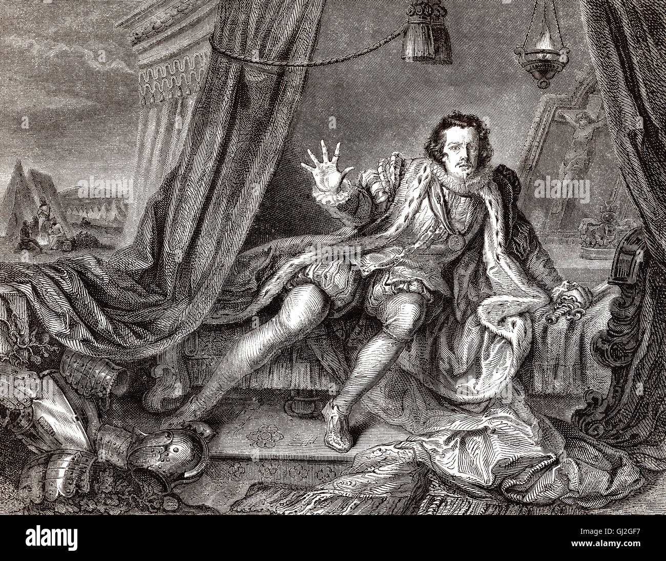 David Garrick, 1717-1779, ein englischer Schauspieler, als Richard III. Stockfoto