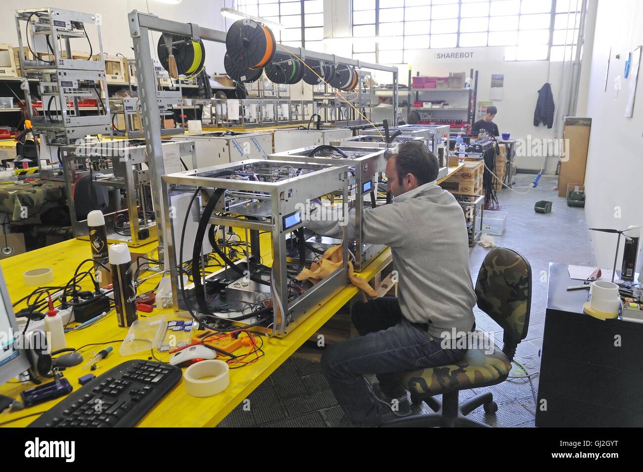 Nibionno (Lecco, Lombardei, Italien) Sharebot Fabrik von 3D-Druckern Stockfoto