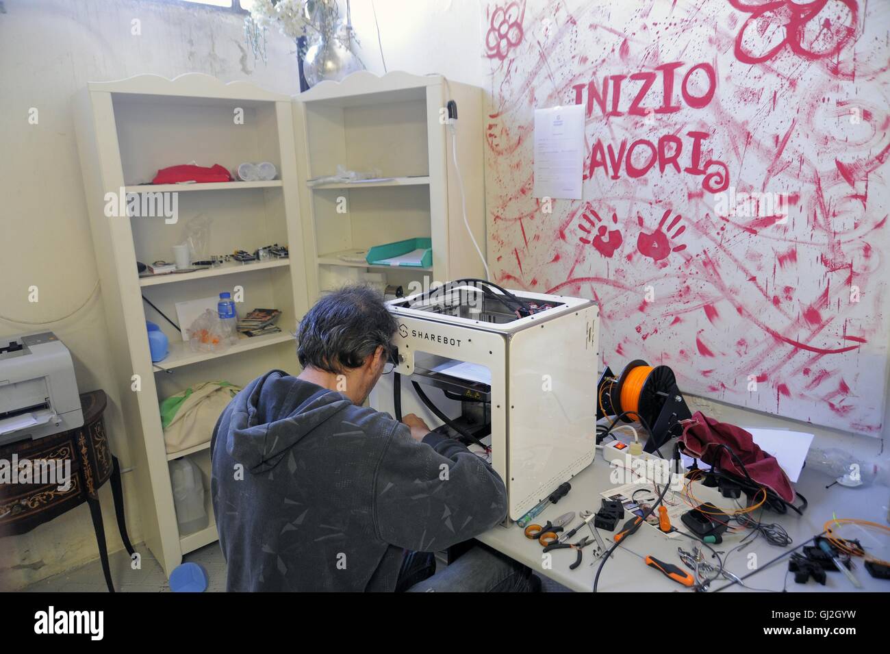 Nibionno (Lecco, Lombardei, Italien) Sharebot Fabrik von 3D-Druckern Stockfoto