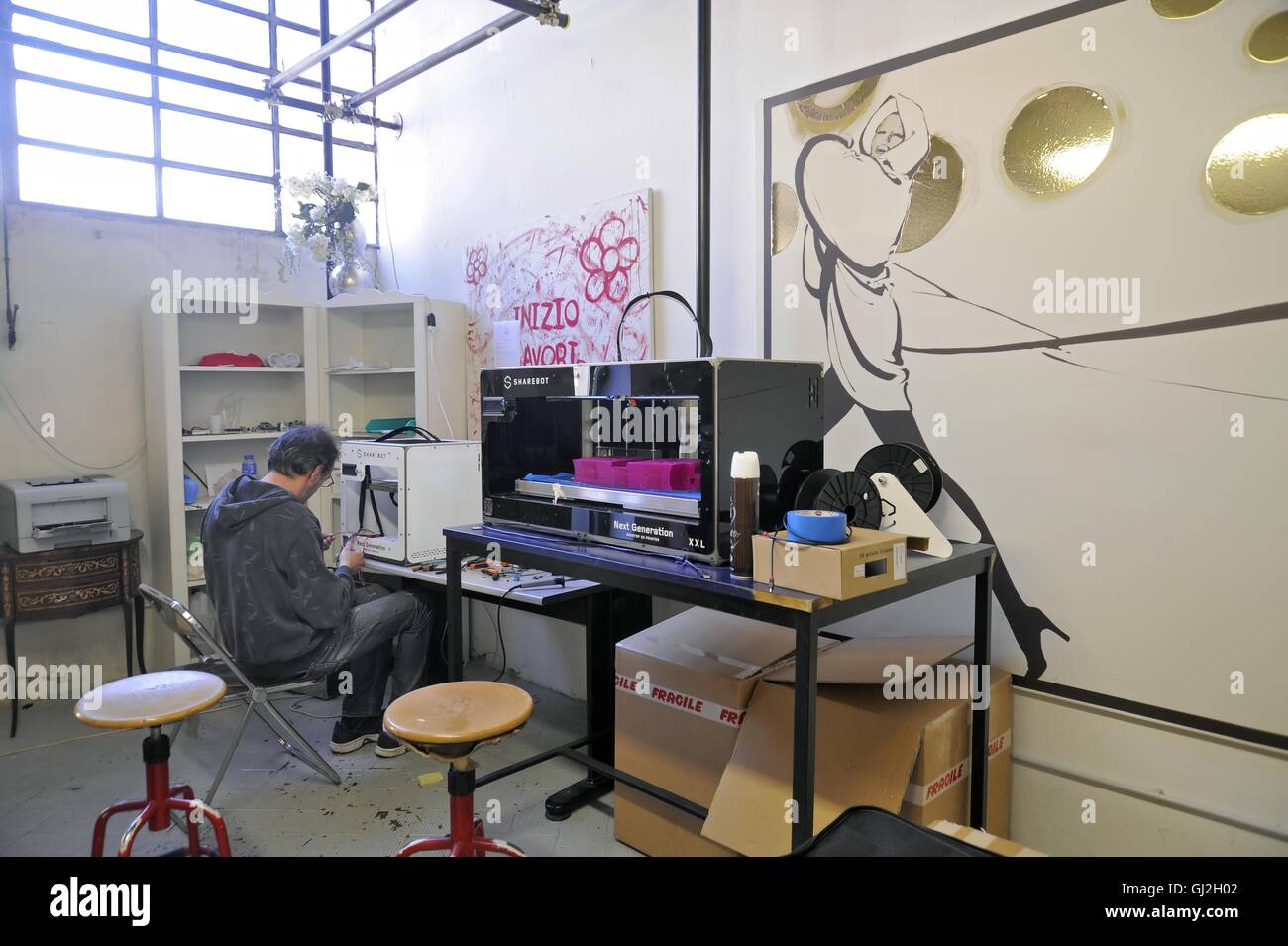 Nibionno (Lecco, Lombardei, Italien) Sharebot Fabrik von 3D-Druckern Stockfoto