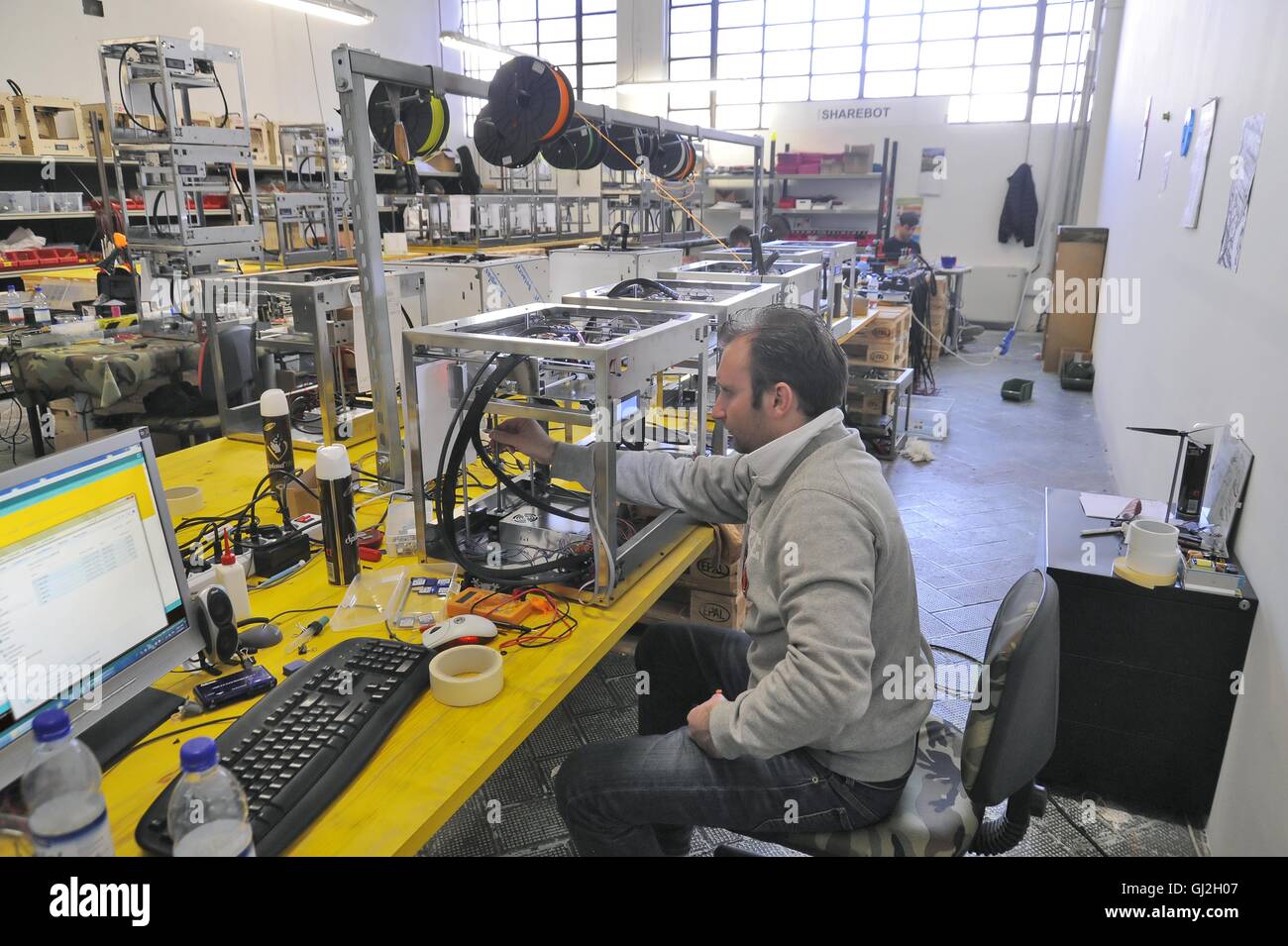 Nibionno (Lecco, Lombardei, Italien) Sharebot Fabrik von 3D-Druckern Stockfoto