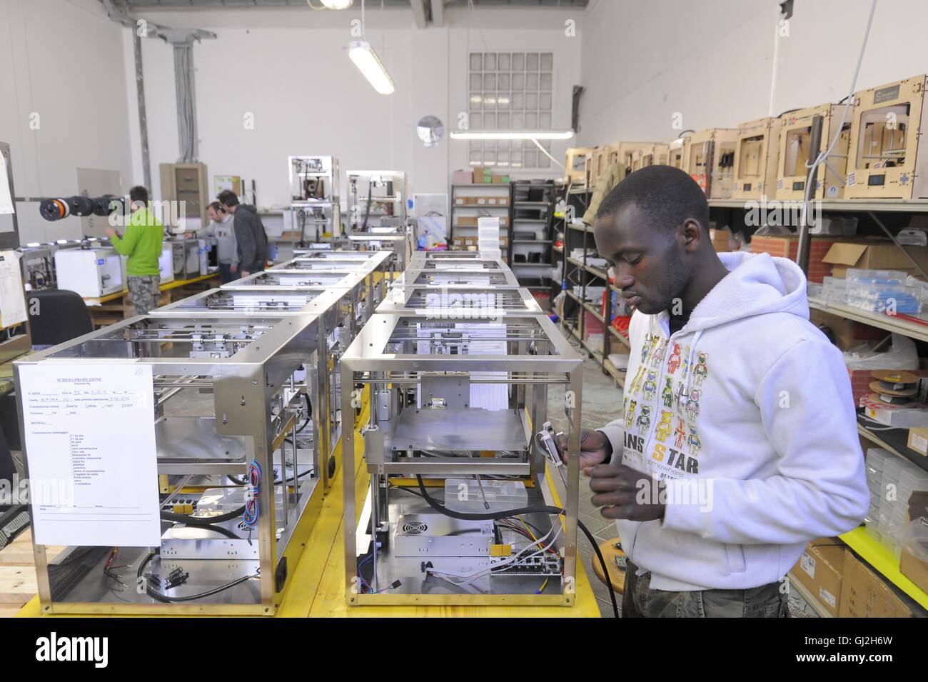 Nibionno (Lecco, Lombardei, Italien) Sharebot Fabrik von 3D-Druckern Stockfoto