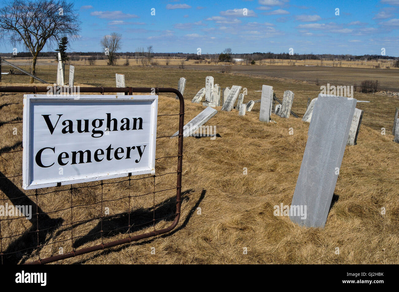 Vaughan Friedhof auf Ackerland in Quebec. Stockfoto