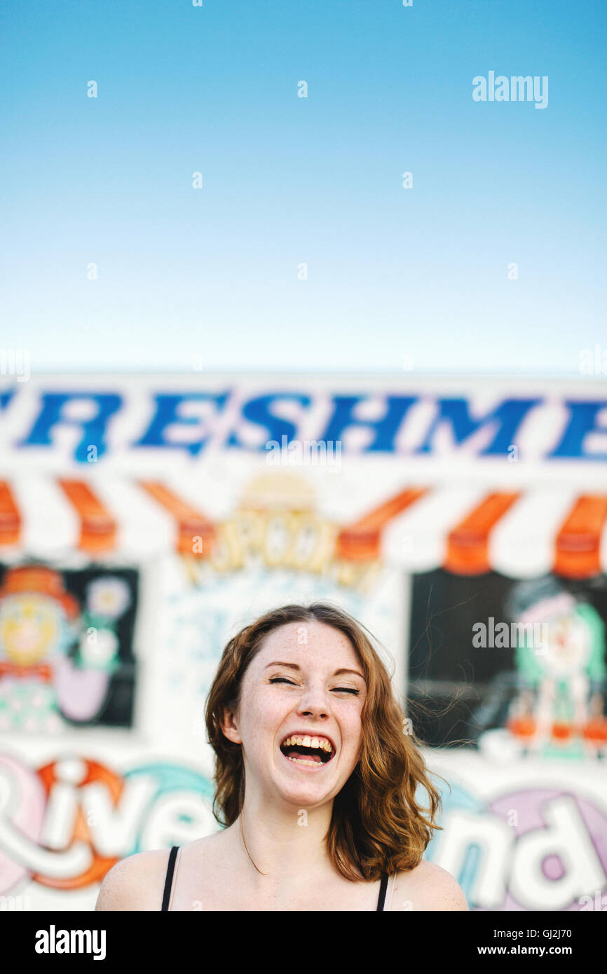 Lachende Frau Stockfoto