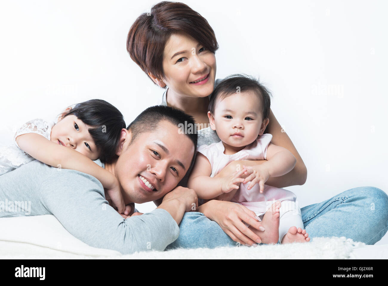 Asiatische Familienglück. Stockfoto