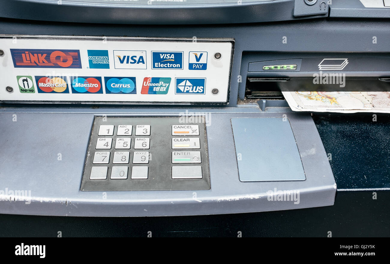 Eine UK-Geldautomat Stockfoto