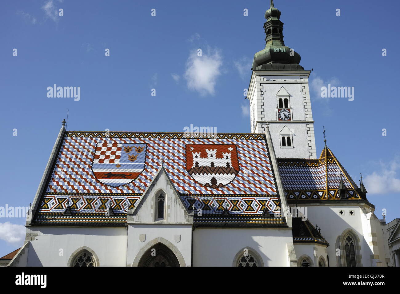 Saint Marko - Sveti Marko Kirche auf Gornji Grad, Zagreb, Kroatien Stockfoto