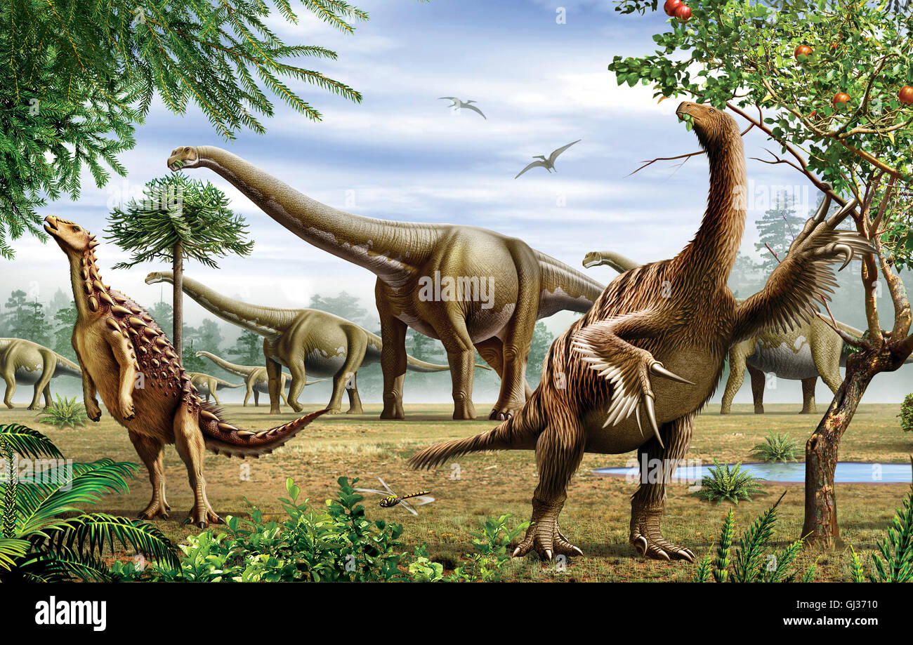 Scelidosaurus, Nothronychus und Argentinosaurus Stockfotografie Alamy