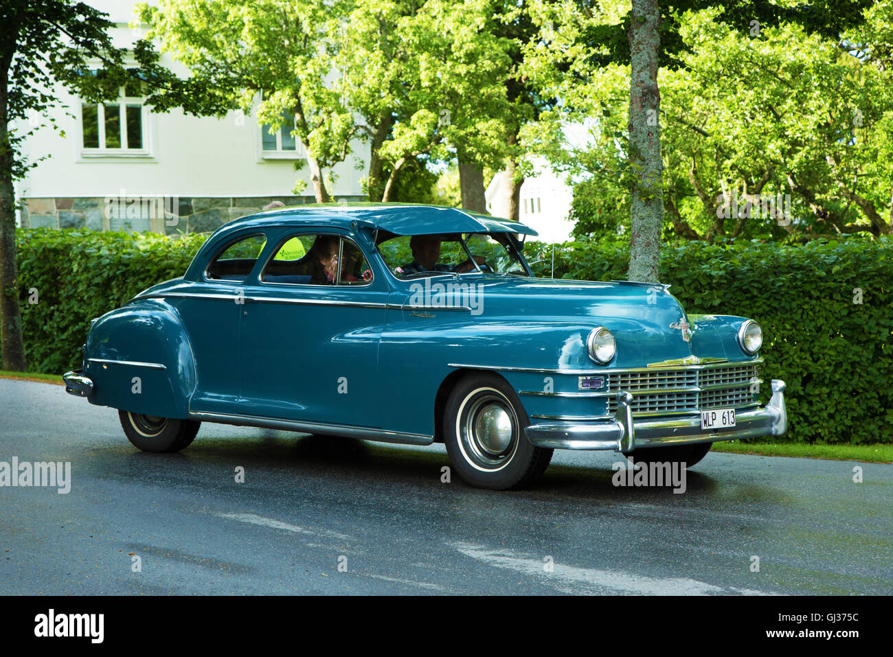 Trosa, Schweden, 16. Juli 2015. Chrysler windsor Coupé, 1947 Stockfoto