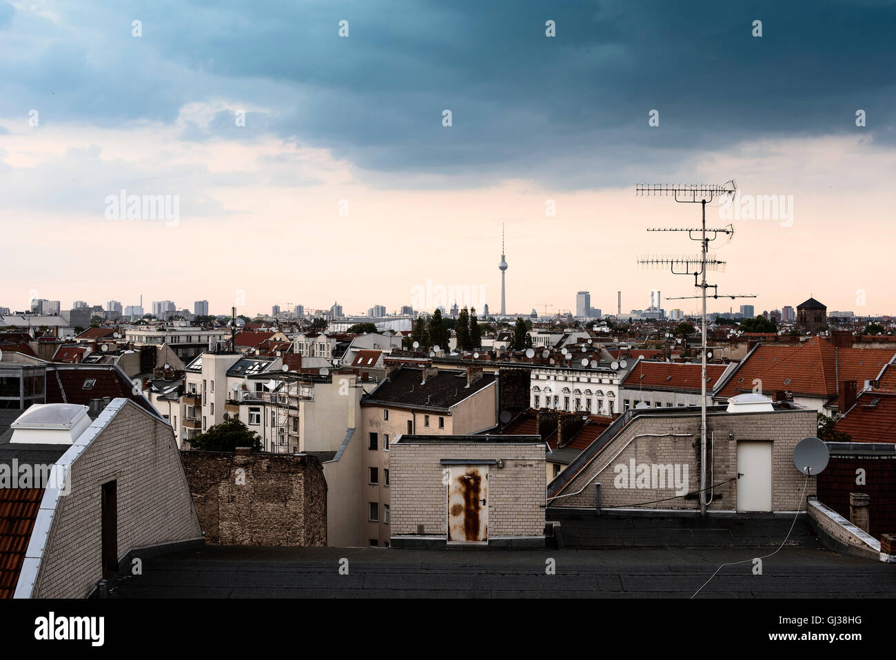 Blick über Dächer, Berlin, Deutschland Stockfoto