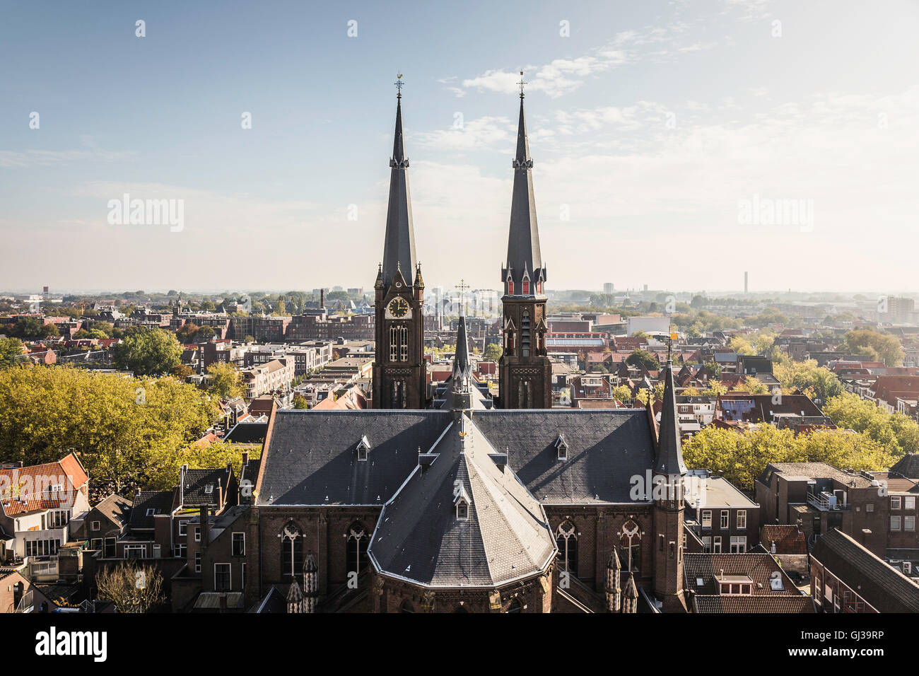 Blick von der neuen Kirche, Delft, Niederlande Stockfoto