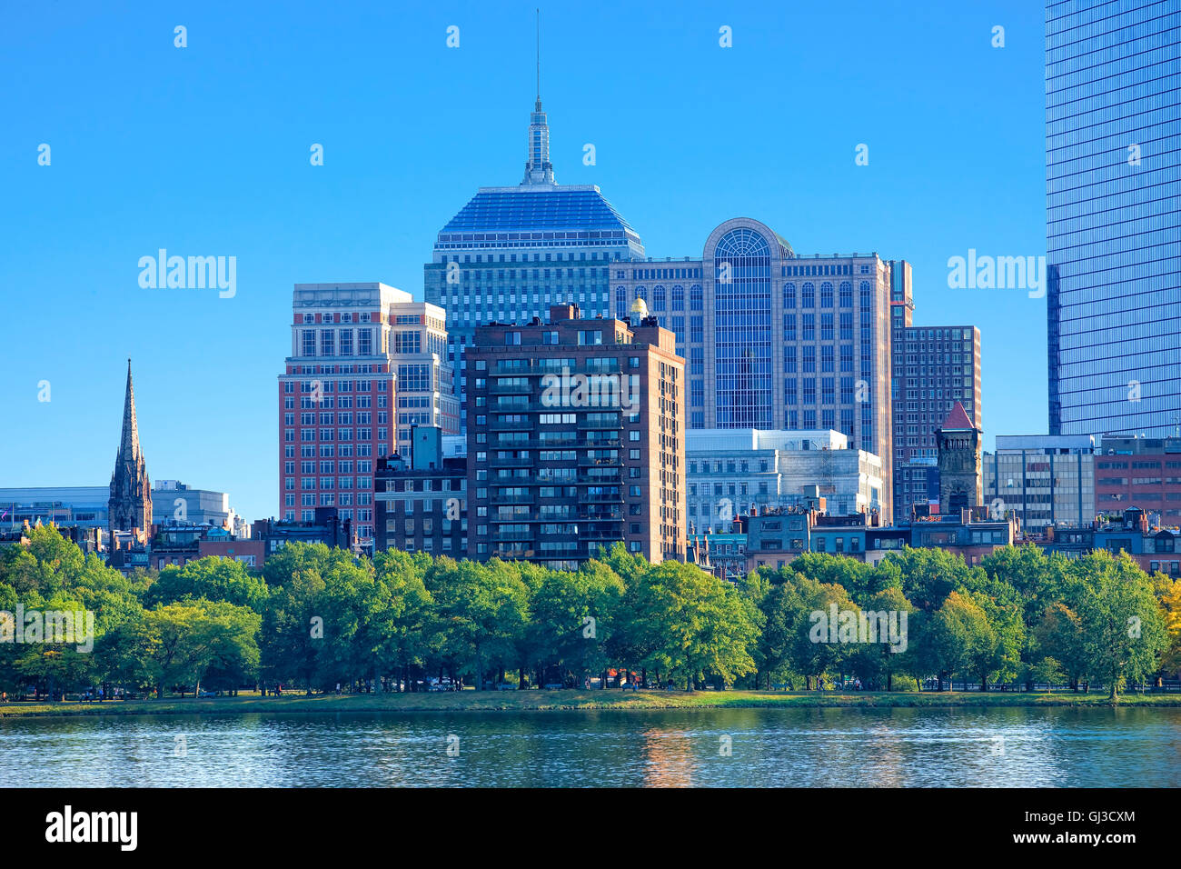 Skyline von Charles River und Boston, Massachusetts, USA Stockfoto