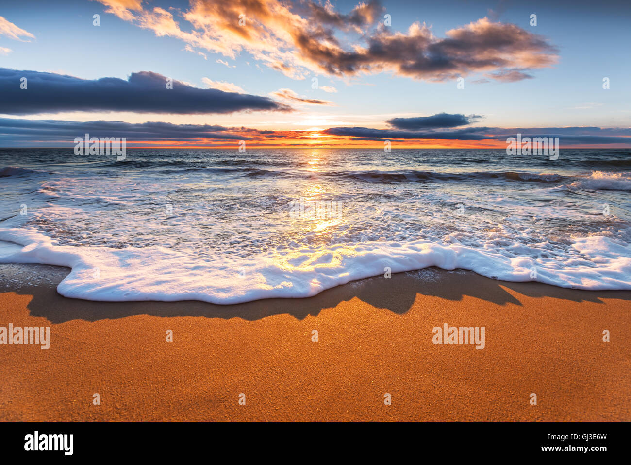 Sunrise und den Atlantischen Ozean. Stockfoto