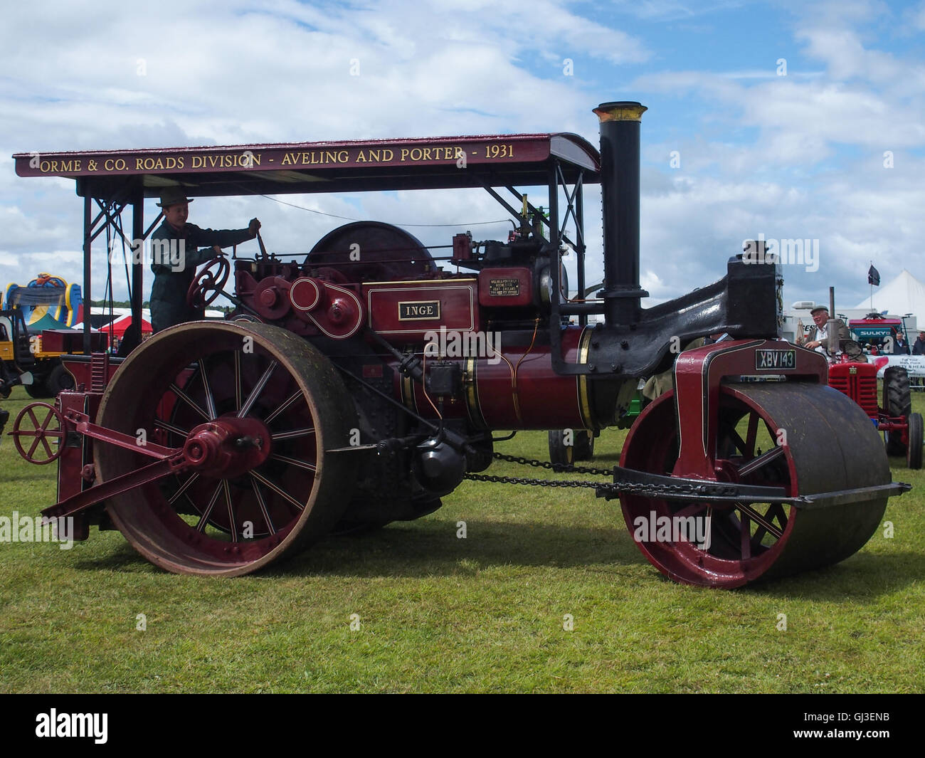 Dampftraktor, Oldtimer Traktor anzeigen, Main Ring Haddington Show, East Fortune, East Lothian Stockfoto