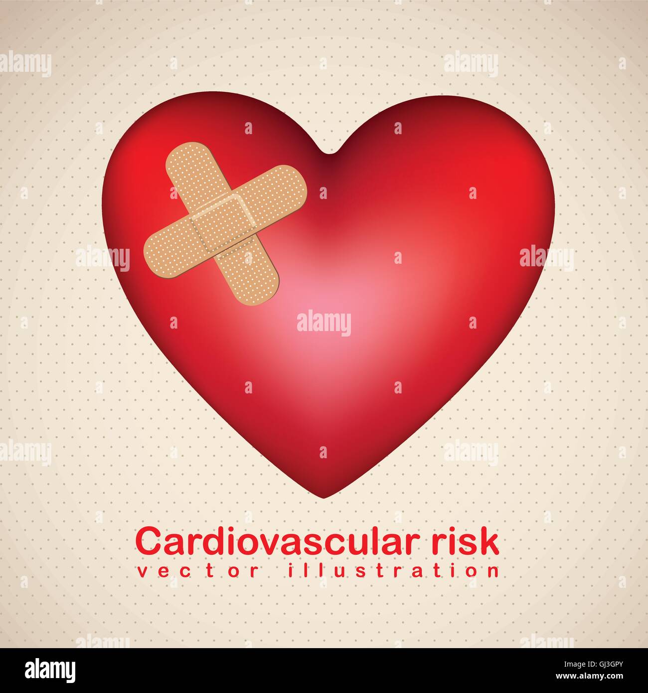 Illustration der Gesundheit Herz mit einem Klebstoff Heilung cardiovascula Stock Vektor