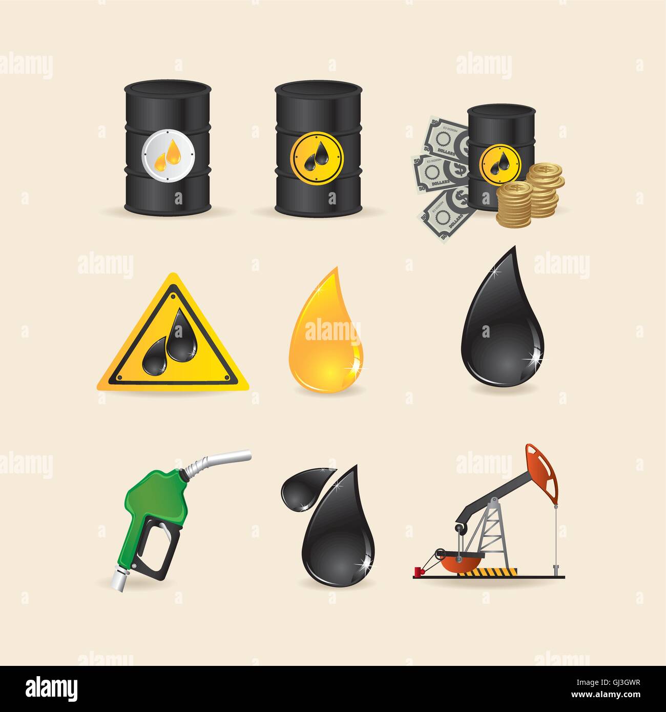 darstellung-der-symbole-auf-der-erd-l-industrie-vektor-illustra-stock