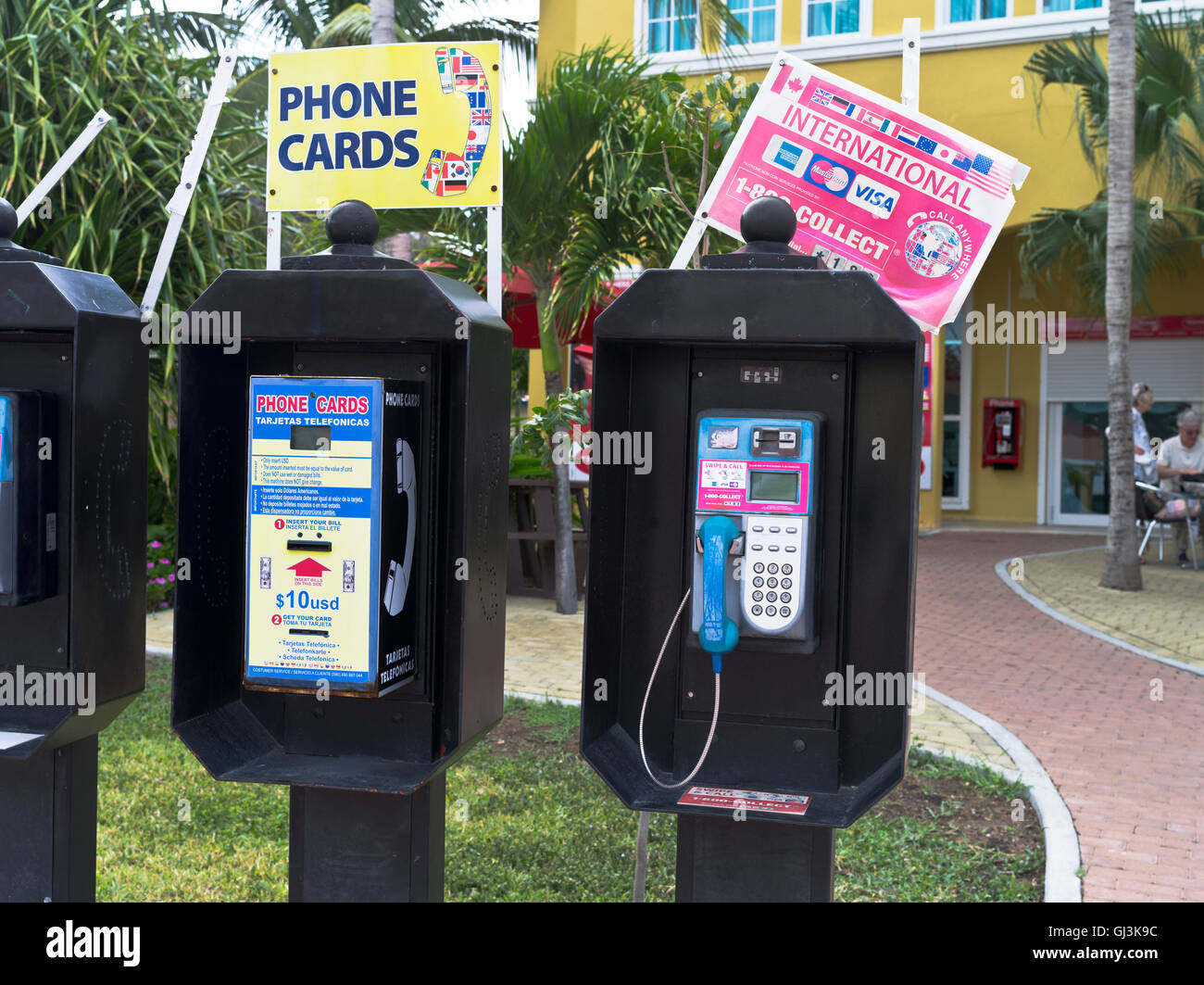 dh ST MAARTEN CARIBBEAN Telefon Karte Telefonzellen Stockfoto